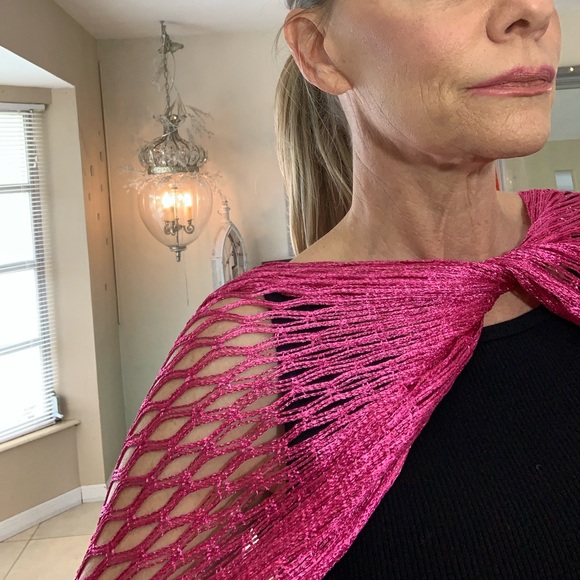 Tik Tok pink fishnet, Scarf NWT - Picture 1 of 10